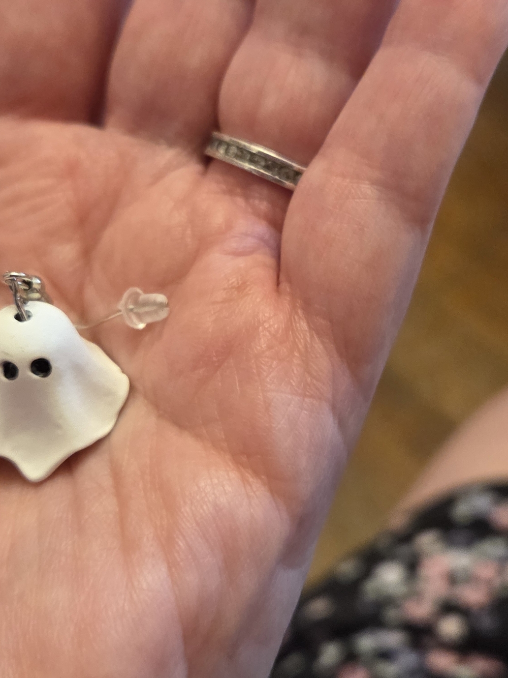 Halloween White Ghost Dangle Earrings